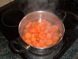 Blanching carrots - First boil