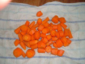 Drying the carrots