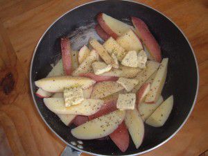 add coating to the potato wedges
