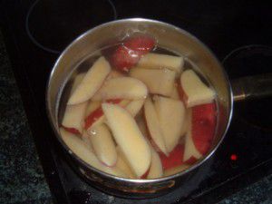 Par boil the potatoes