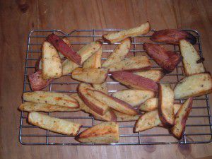 Potato wedges cooling