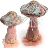 Velvet Mushroom Christmas Ornaments