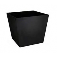 48cm Basalt Low Square Planter (Black)