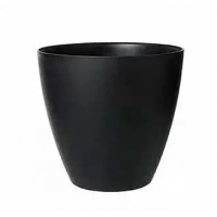 53cm Tall Round Basalt Planter (Black)