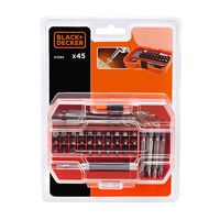 This image showing front view of the black and decker drill and bit set box