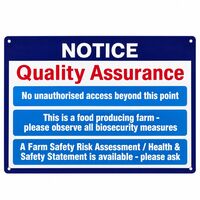 Quality Assurance Farm Biosecurity Sign