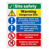 Site Safety Warning and PPE Sign