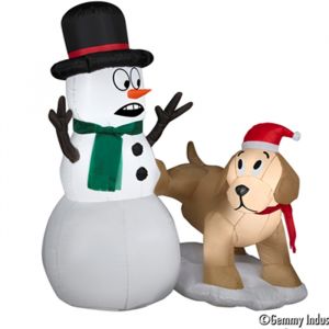 Inflatable Snowman & Dog