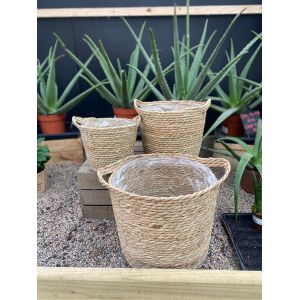 Round Rattan Plant Pots