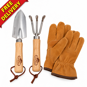 Garden Tool Set with Leather Gloves