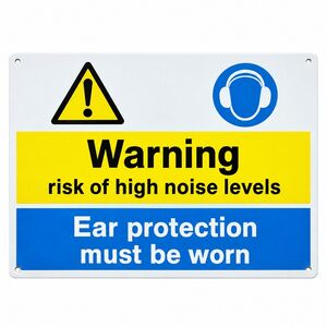 Ear Protection and High Noise Warning Sign