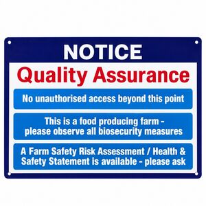Quality Assurance Farm Biosecurity Sign