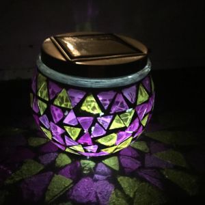 Solar Mosaic Glass Jar