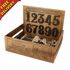 Display crate with house numbers